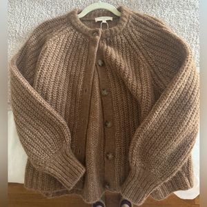 Sezane Emile Cardigan in mottled camel, like new, size small